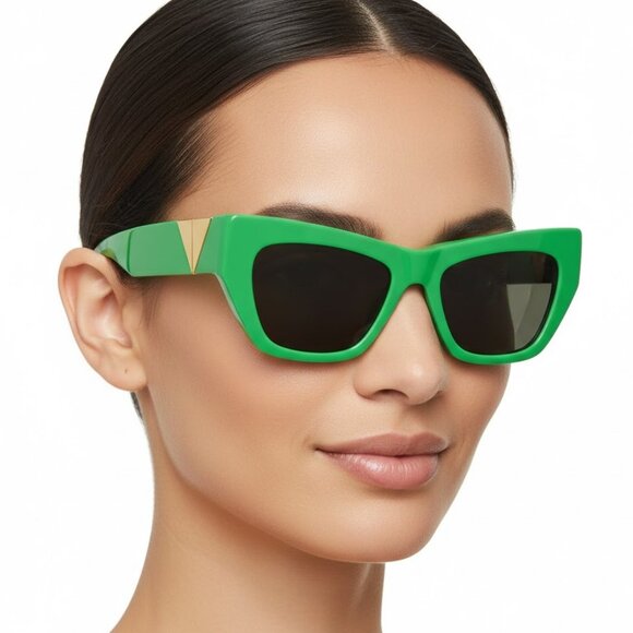 Bottega Veneta Womens Cat Eye Green Green Green Fashion Designer Eyewear